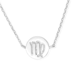 925 Sterling Silver Zodiac Virgo Symbol Necklace